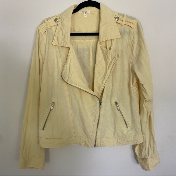 Maurices Butter Yellow Linen Blend Moto Jacket - Picture 2 of 6